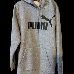 PUMA Men's Gray Logo Hoodie